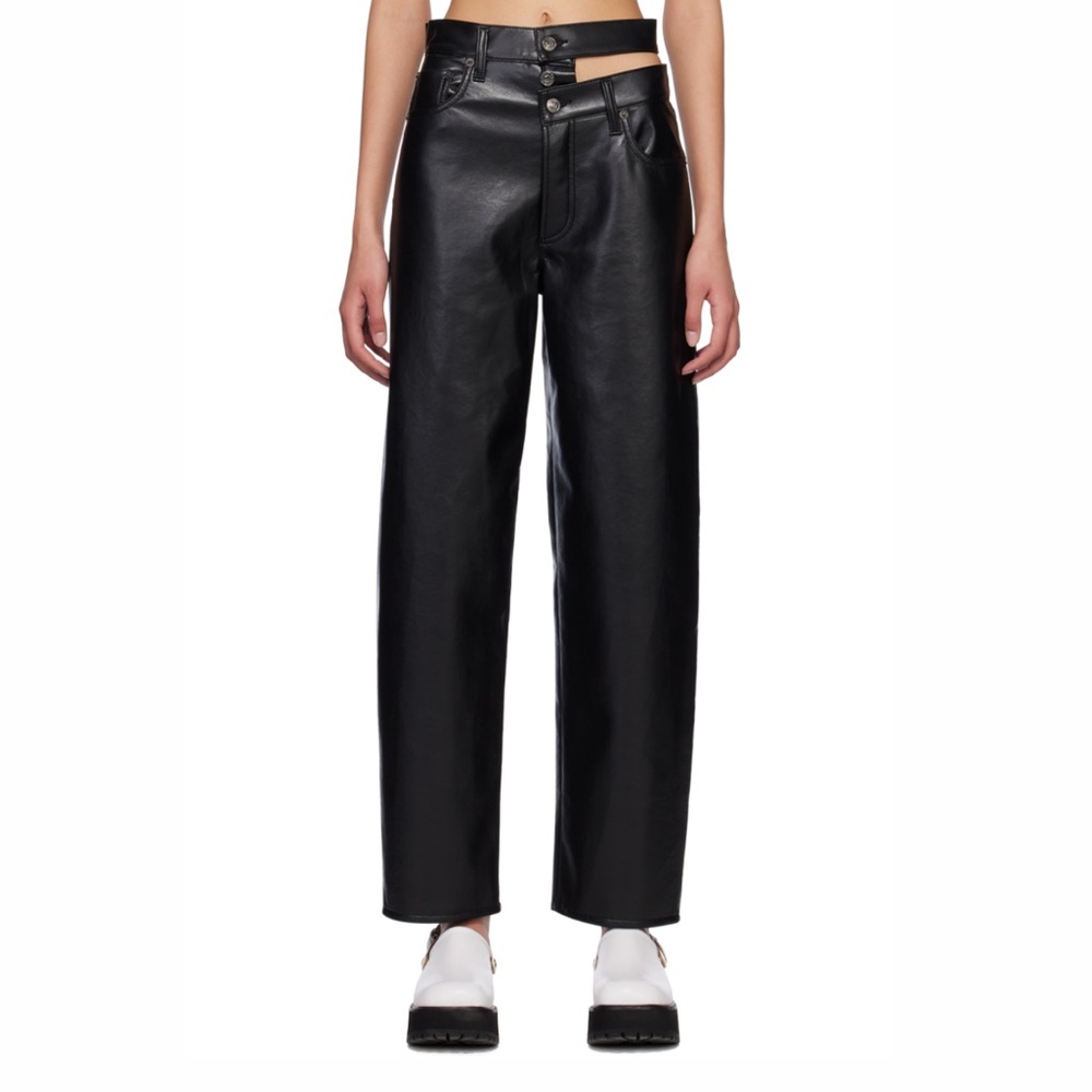 AGOLDE- Broken Waistband recycled Leather Pants (in black/ “detox”)